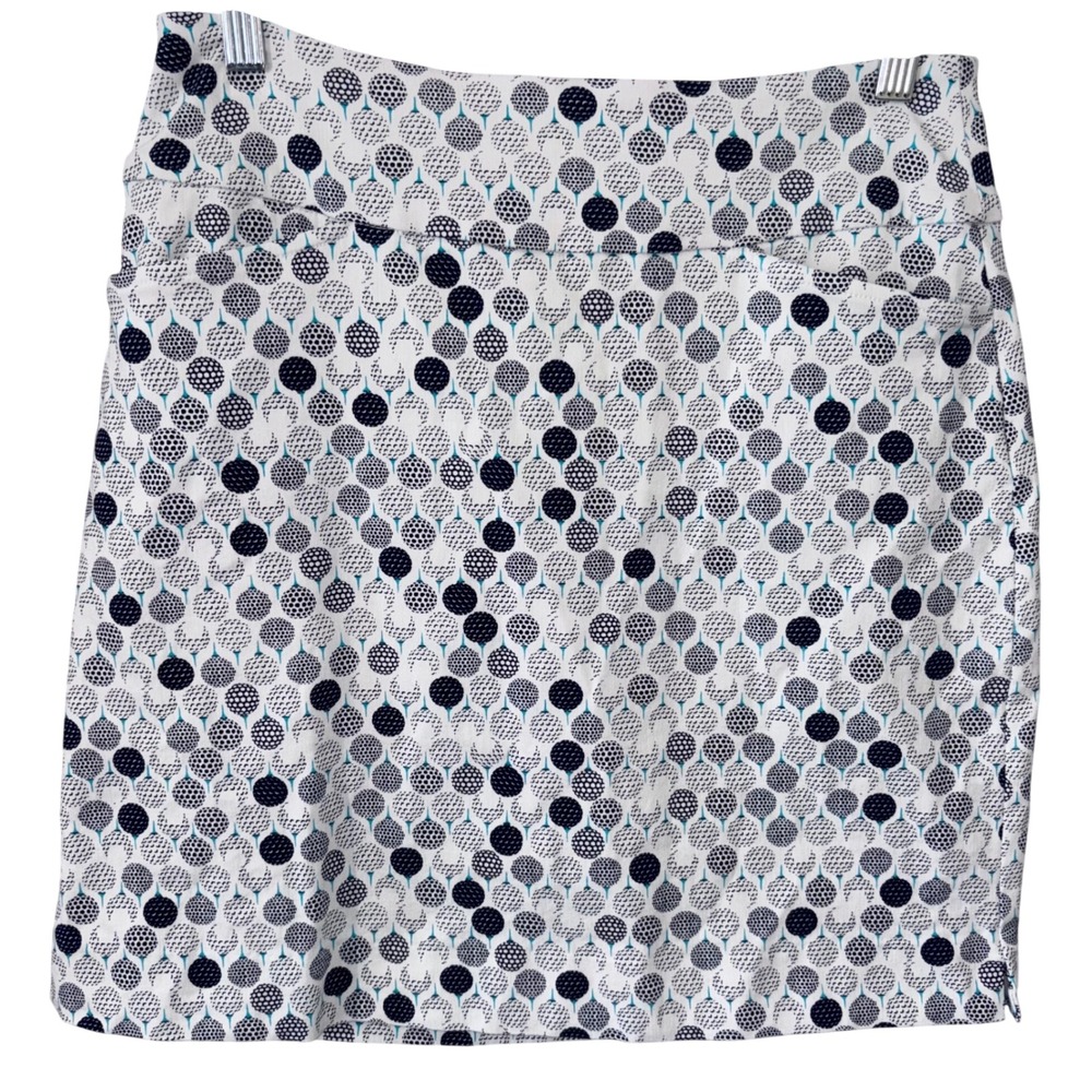 Swing Control Women Size 6 White Golf Ball Tee Print Skort Golfcore Preppy